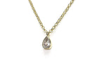 CZ Pear Charm Pendant in 14k Gold Necklace necklaces Anemone Unique