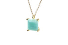 Square Amazonite Necklace in Gold necklaces Anemone Unique