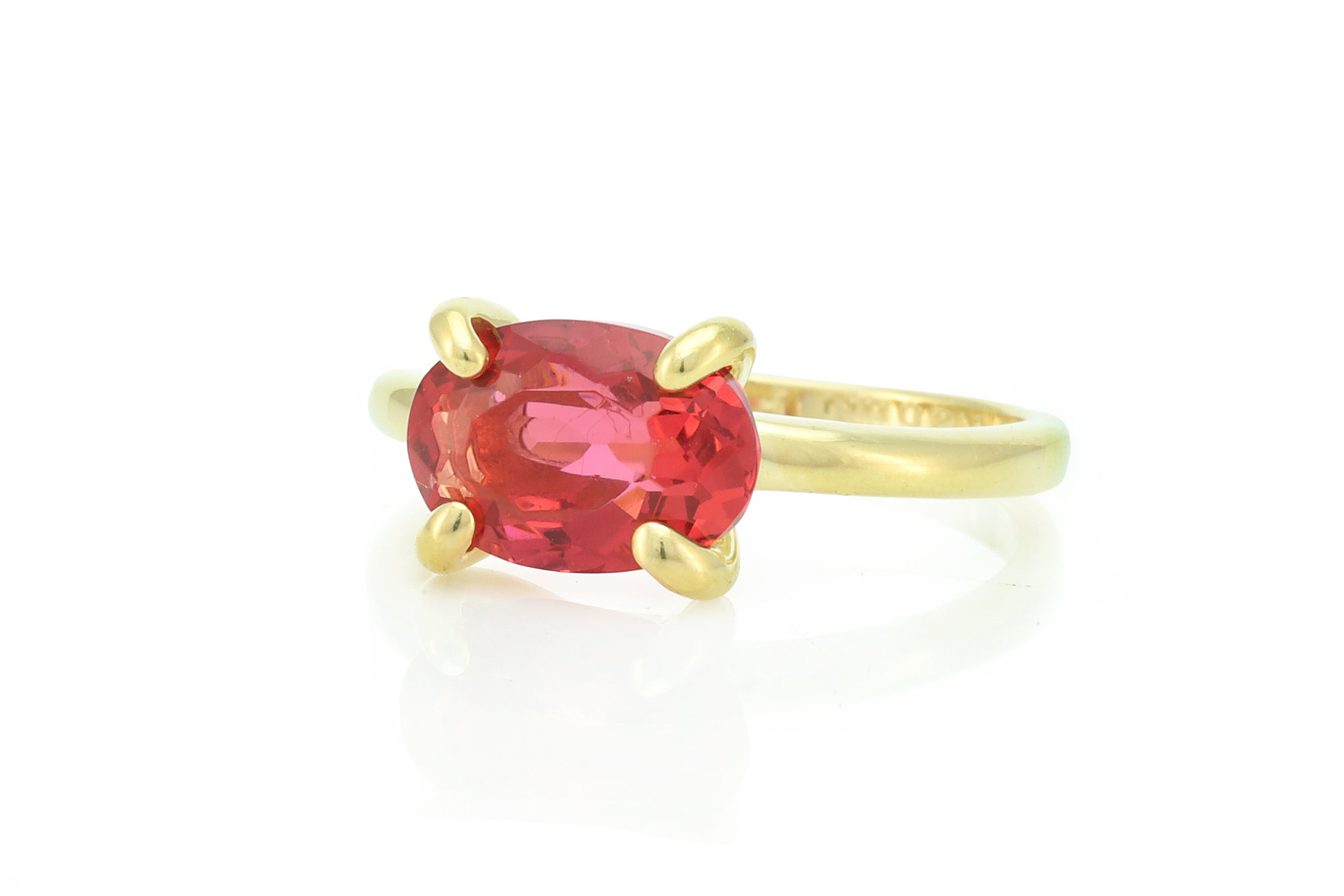 Pink Tourmaline Oval Gemstone Gold Ring Rings Anemone Unique