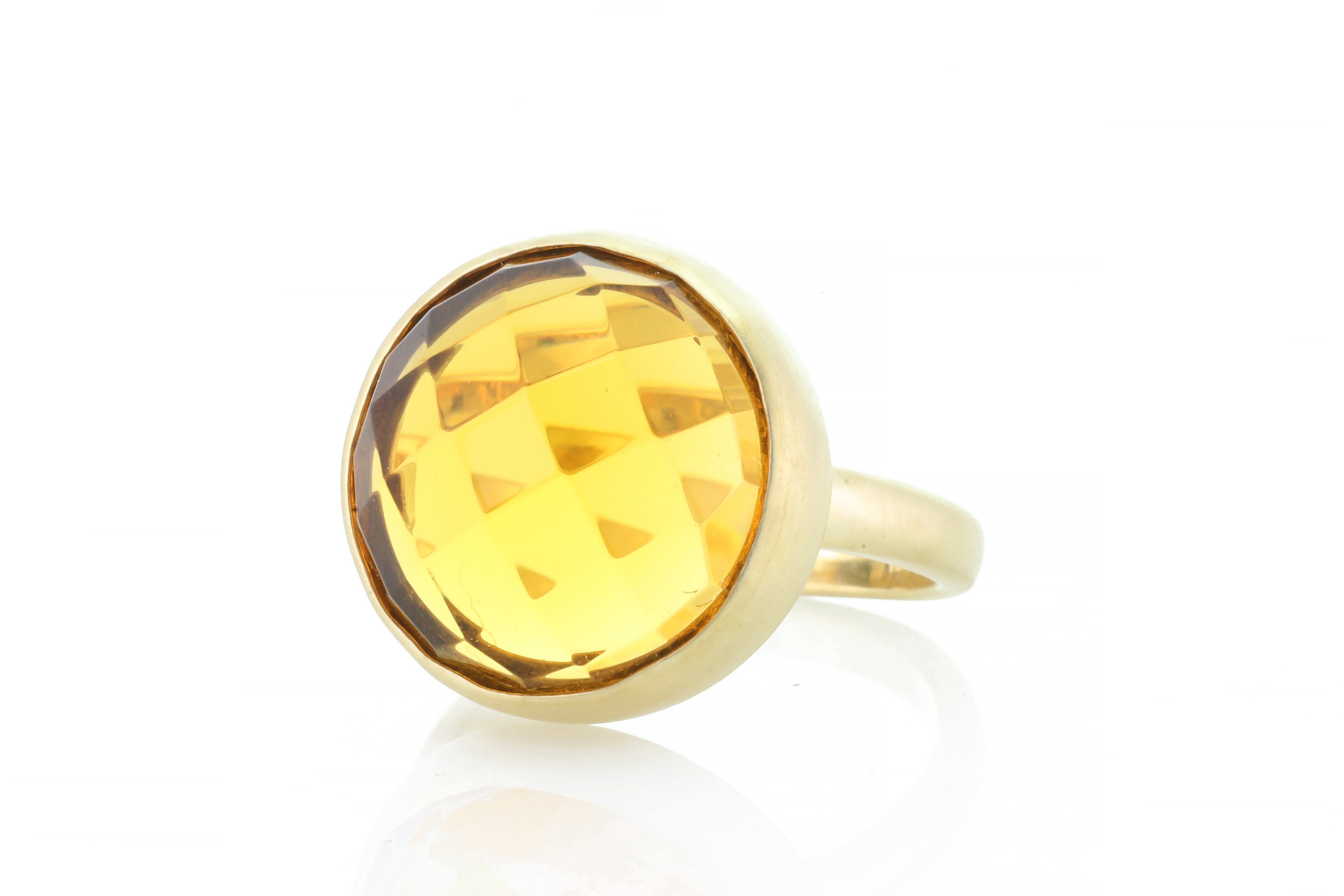 18k Gold Citrine Bezel Ring Rings Anemone Limited
