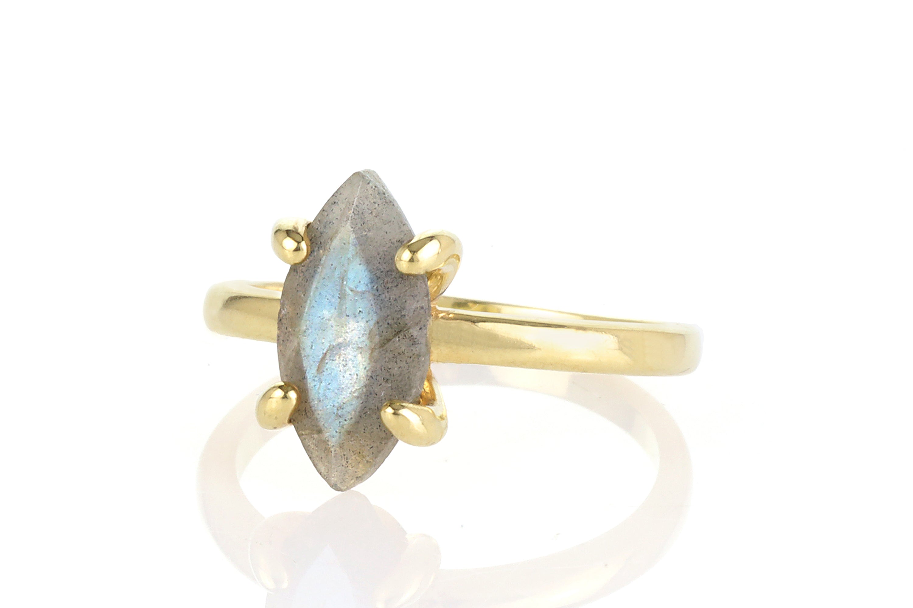 Marquise Labradorite Gold Engagement Ring Rings Anemone Unique