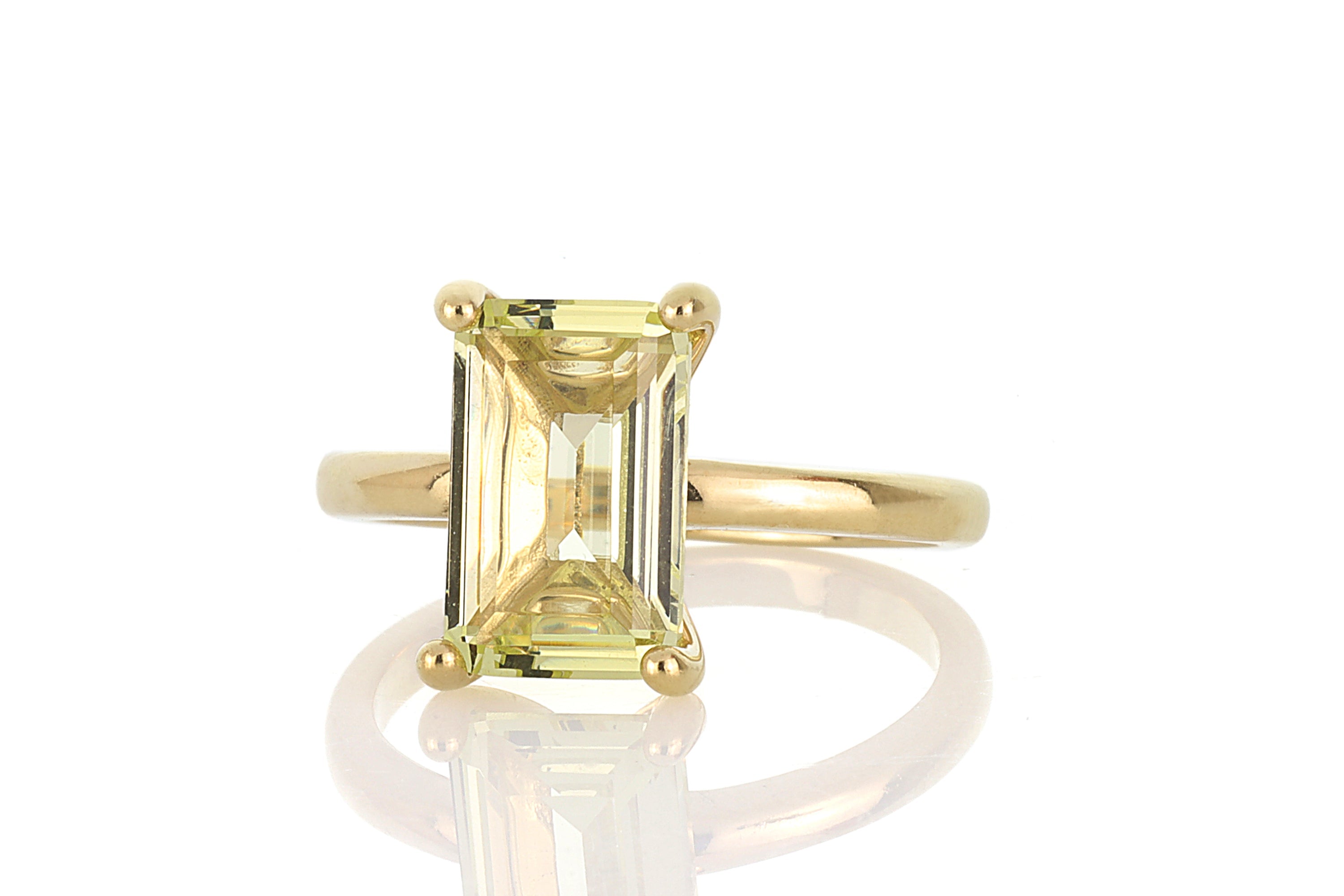 Faceted Lemon Quartz Ring in 14K Gold Rings Anemone Unique