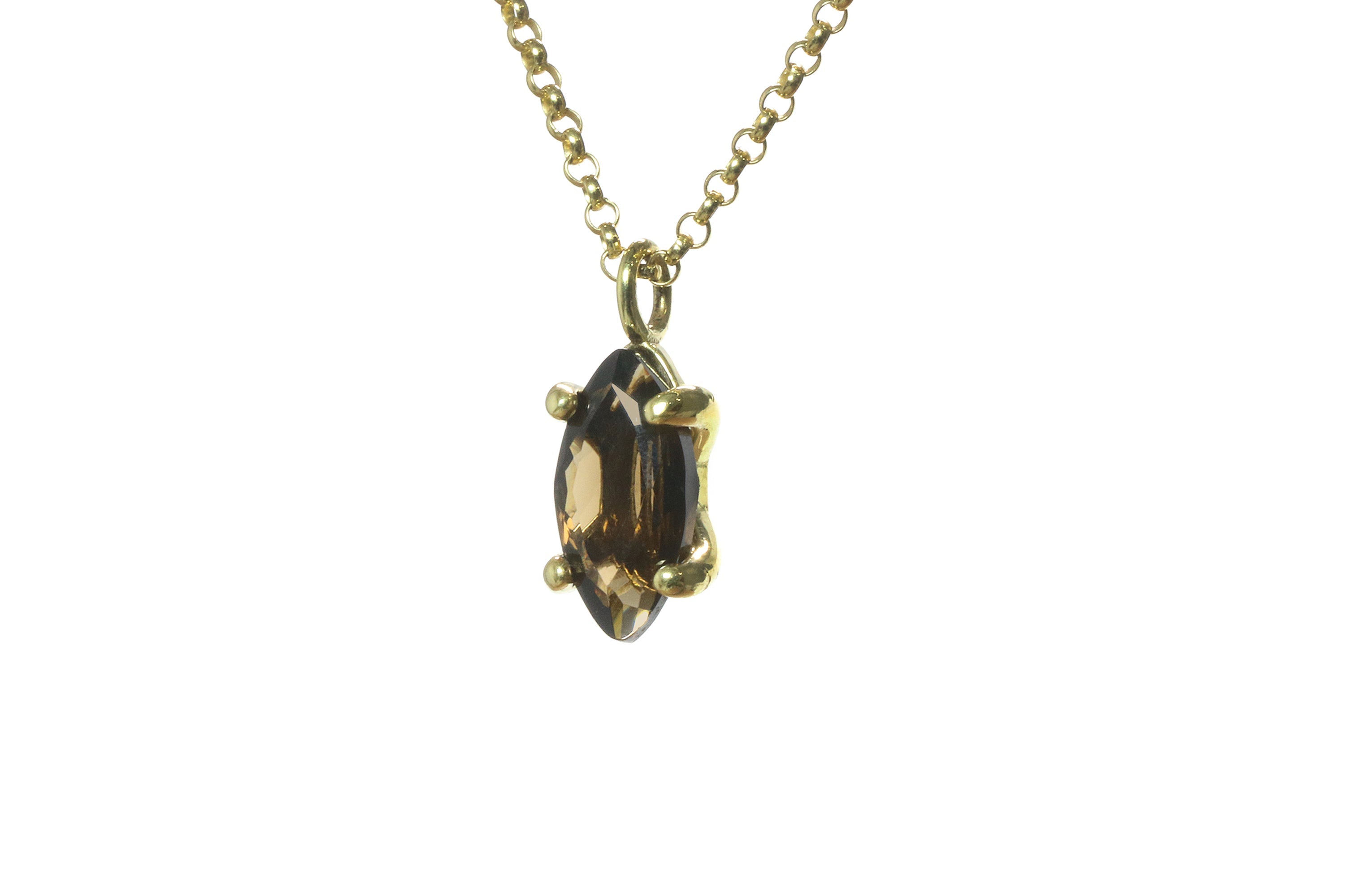 Smoky Quartz Gold Filled Gemstone Necklace necklaces Anemone Unique