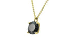 Natural Round Cut Black Onyx Gold Necklace necklaces Anemone Unique