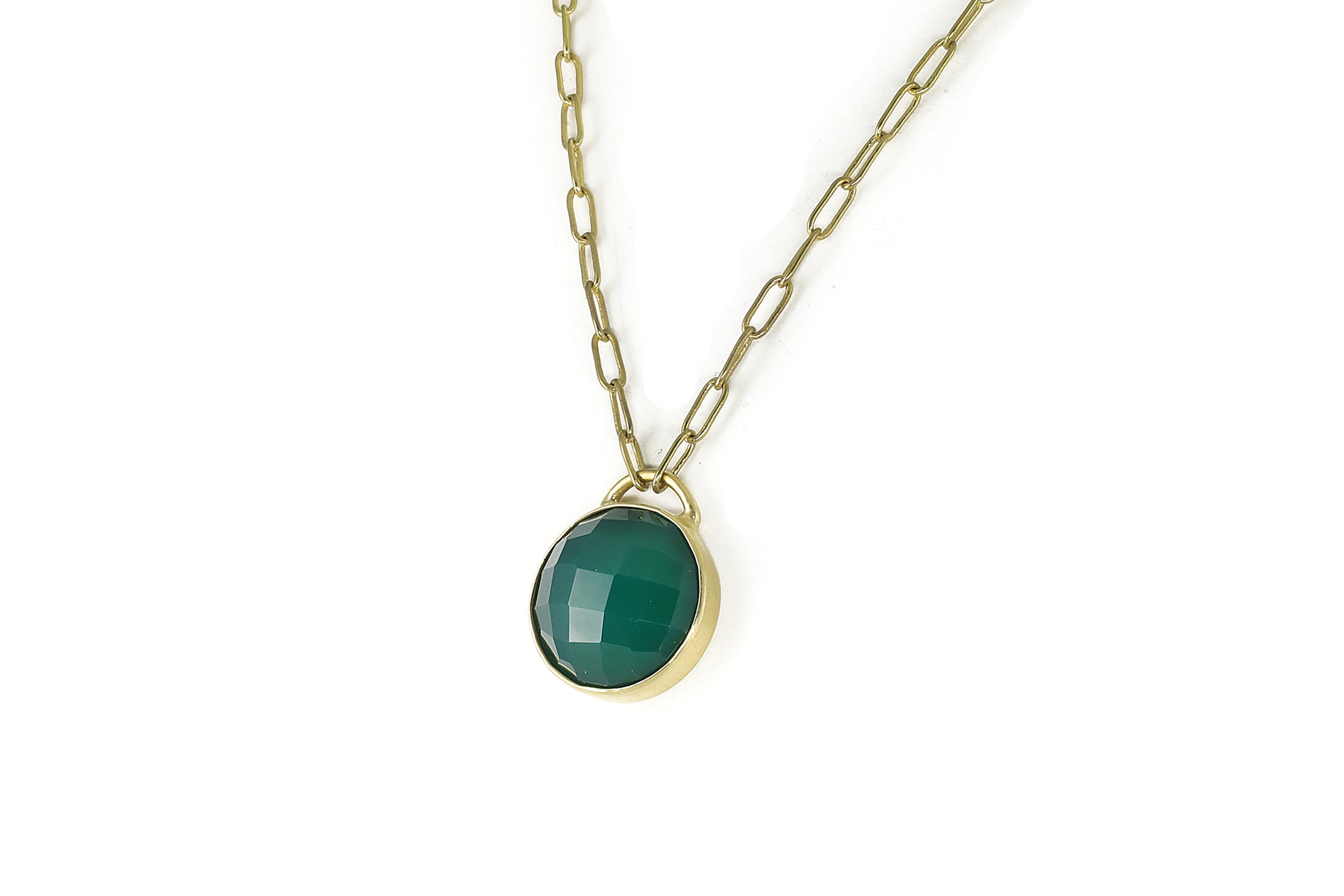 Purse Green Onyx Pendant Gold Necklace necklaces Anemone Limited