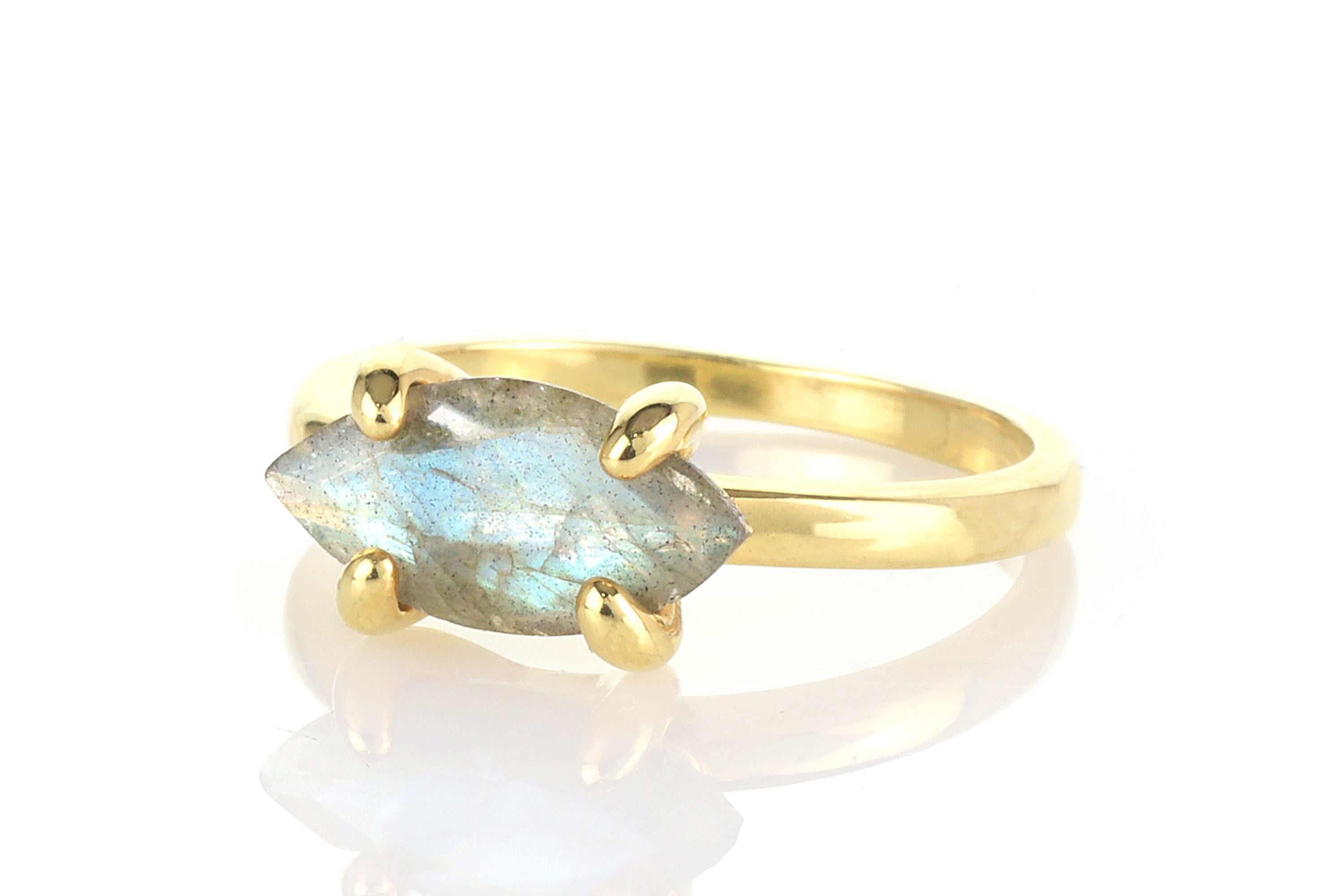 Labradorite Ring in 925 Sterling Silver Rings Anemone Unique