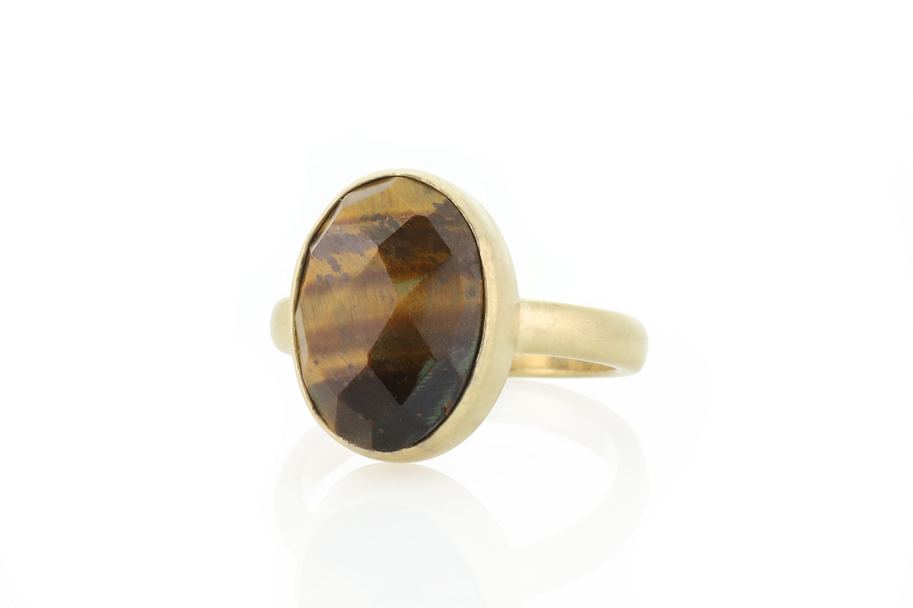 Gold Tiger Eye Bezel Set Ring Rings Anemone Limited