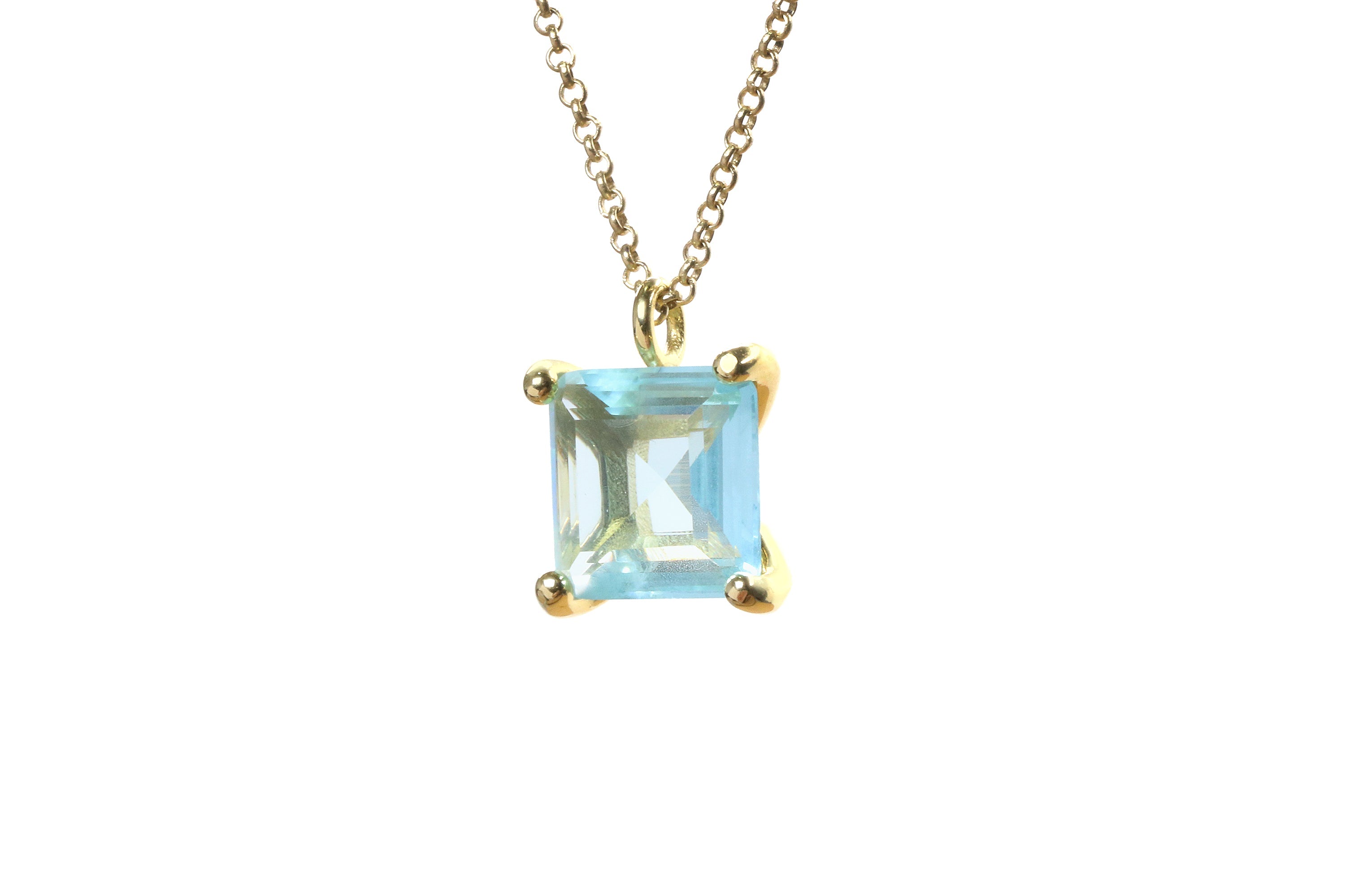 Sparkly Gold Blue Topaz Necklace necklaces Anemone Unique