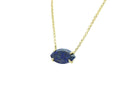 Horizontal Marquise Lapis Lazuli Gold Pendant Necklace necklaces Anemone Jewelry