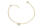 Minimalist Gold Anklet with Cubic Zirconia Charms Anklet Anemone Unique