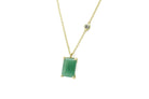 Rectangle Green Aventurine Pendant Necklace with Cubic Zirconia necklaces Anemone Jewelry