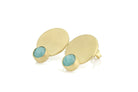 Gold Amazonite Bezel Set Gold Stud Earrings Earrings Anemone Limited