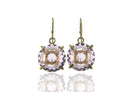 Dangling Rose Quartz Stone Gold Earrings Earrings Anemone Jewelry