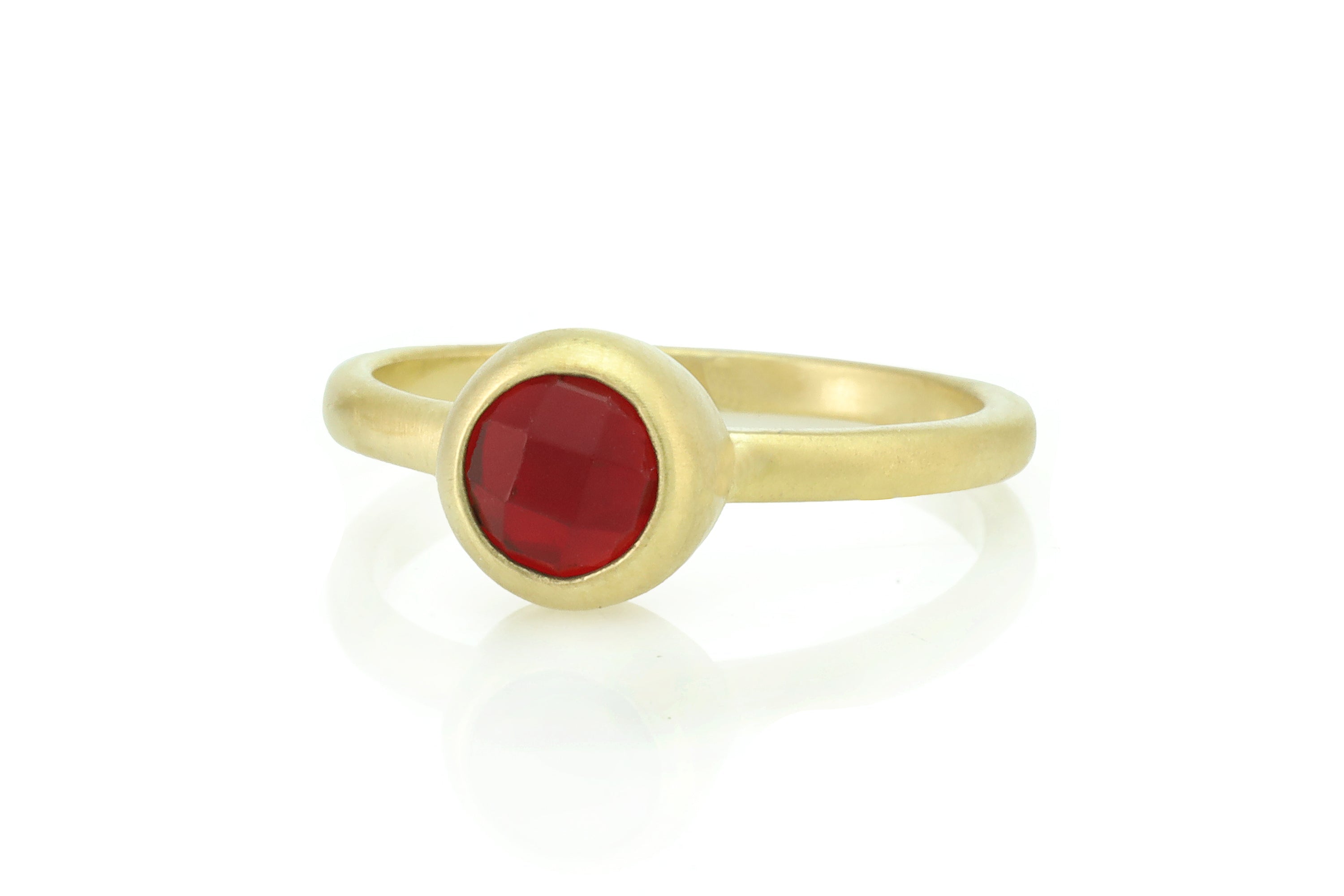 Elegant Garnet 18k Gold Bezel Setting Ring Rings Anemone Limited