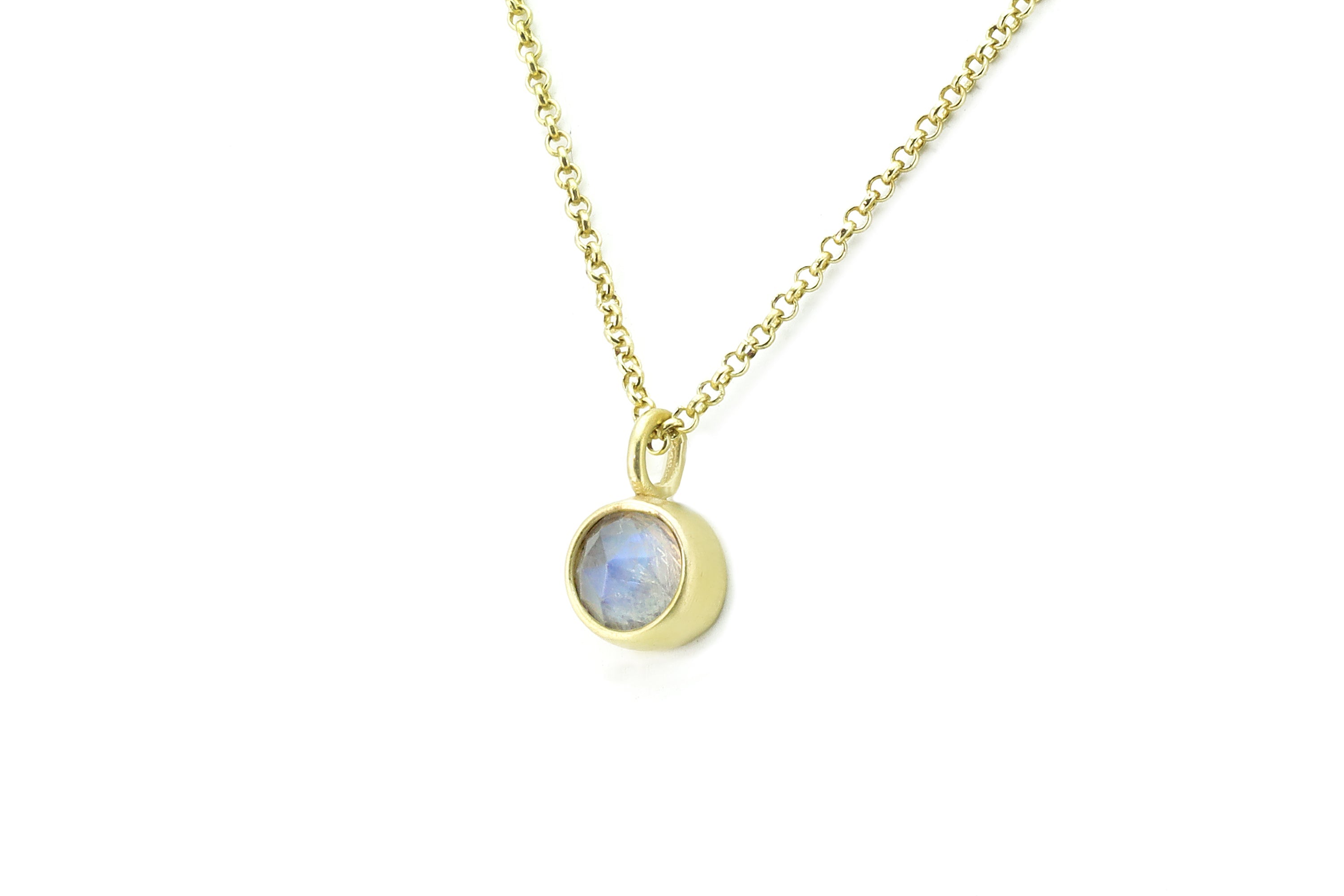 Moonstone Gold Bezel Pendant Necklace necklaces Anemone Limited