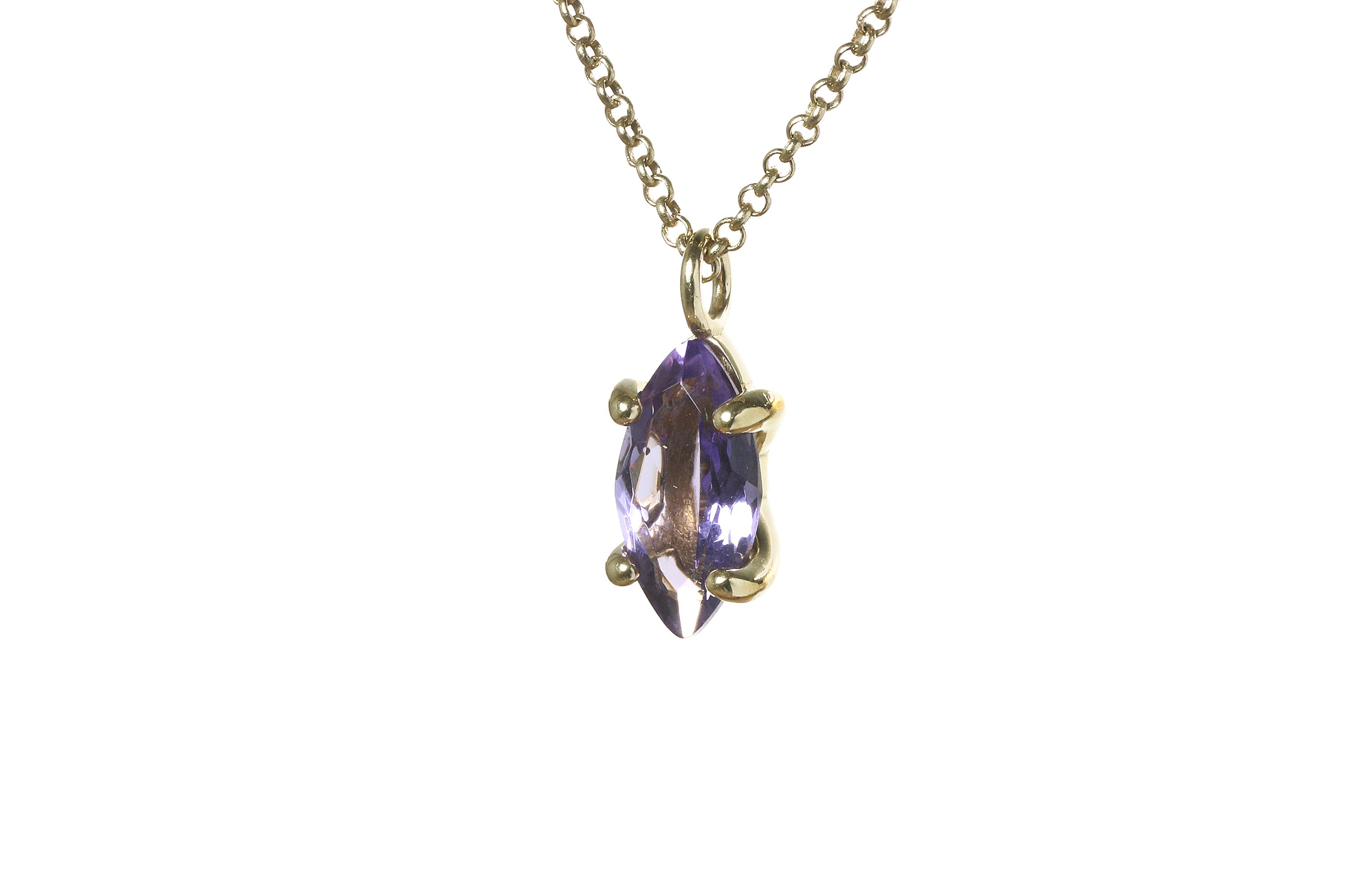 Dainty Amethyst Gem Necklace in Gold necklaces Anemone Unique