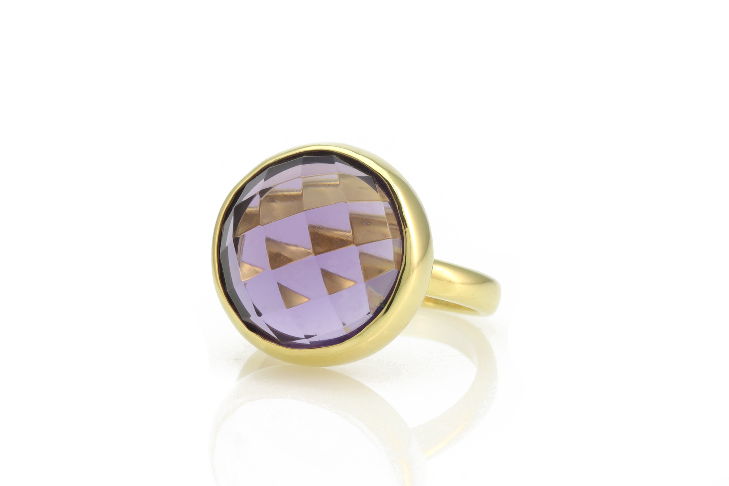 Large Bezel Set Amethyst Statement Gold Ring Rings Anemone Limited