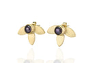 Gold Black Pearl Flower Earrings Earrings Anemone Limited