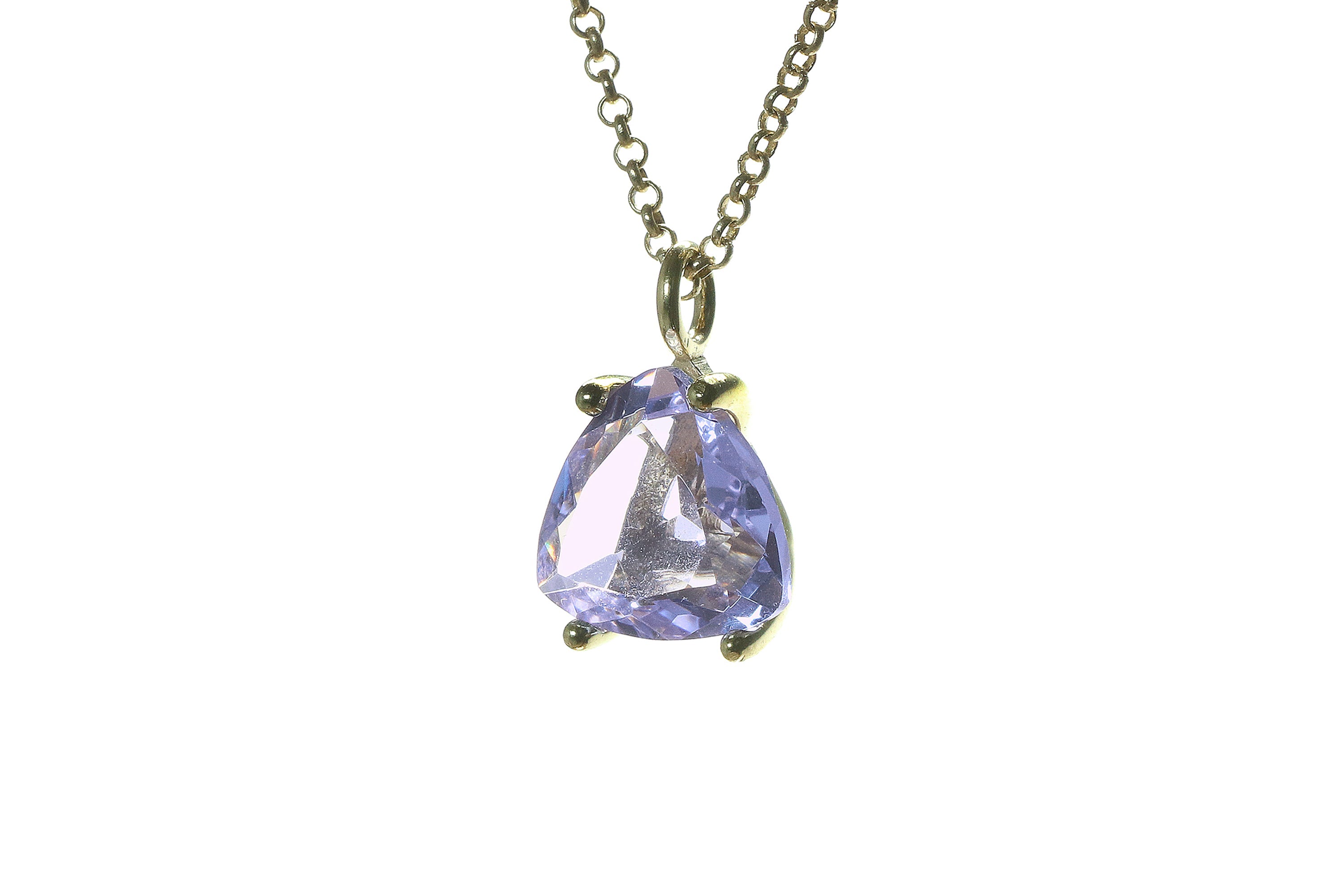 Delicate Triangle Tanzanite Necklace in Gold necklaces Anemone Unique