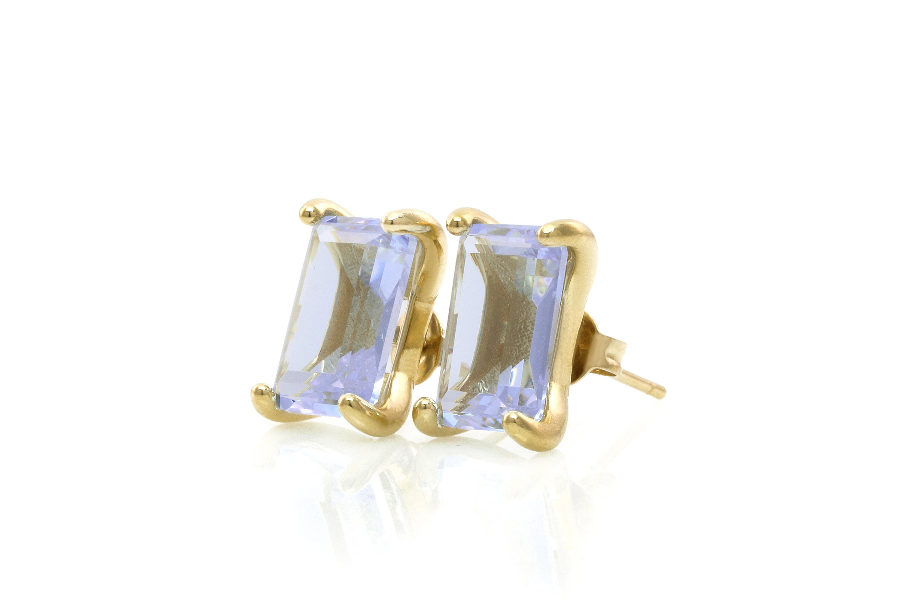 Elegant Luster Tanzanite Gold Earrings Earrings Anemone Unique