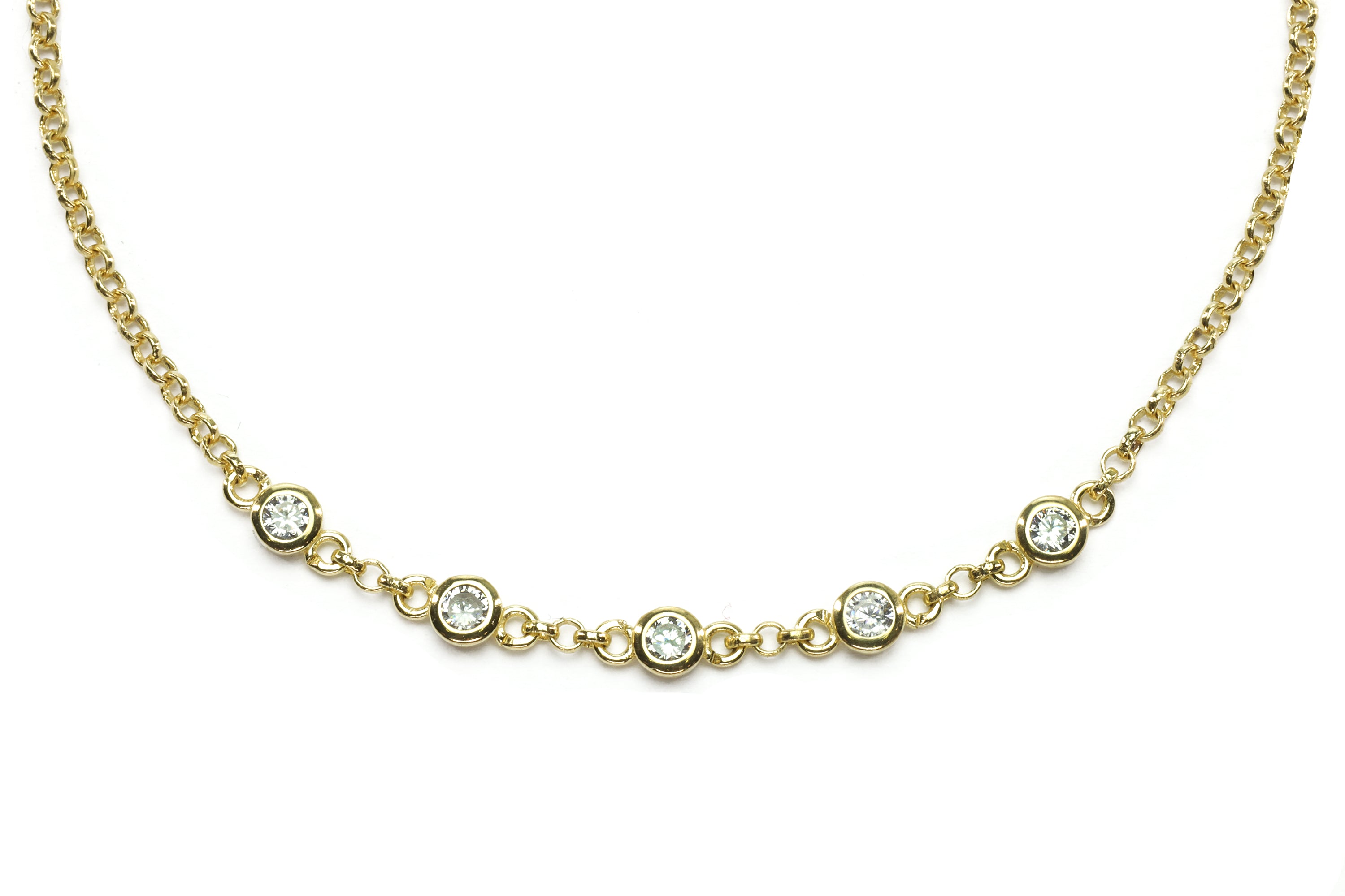 Minimalist Cubic Zirconia Charms Gold Bracelet Bracelets Anemone Unique