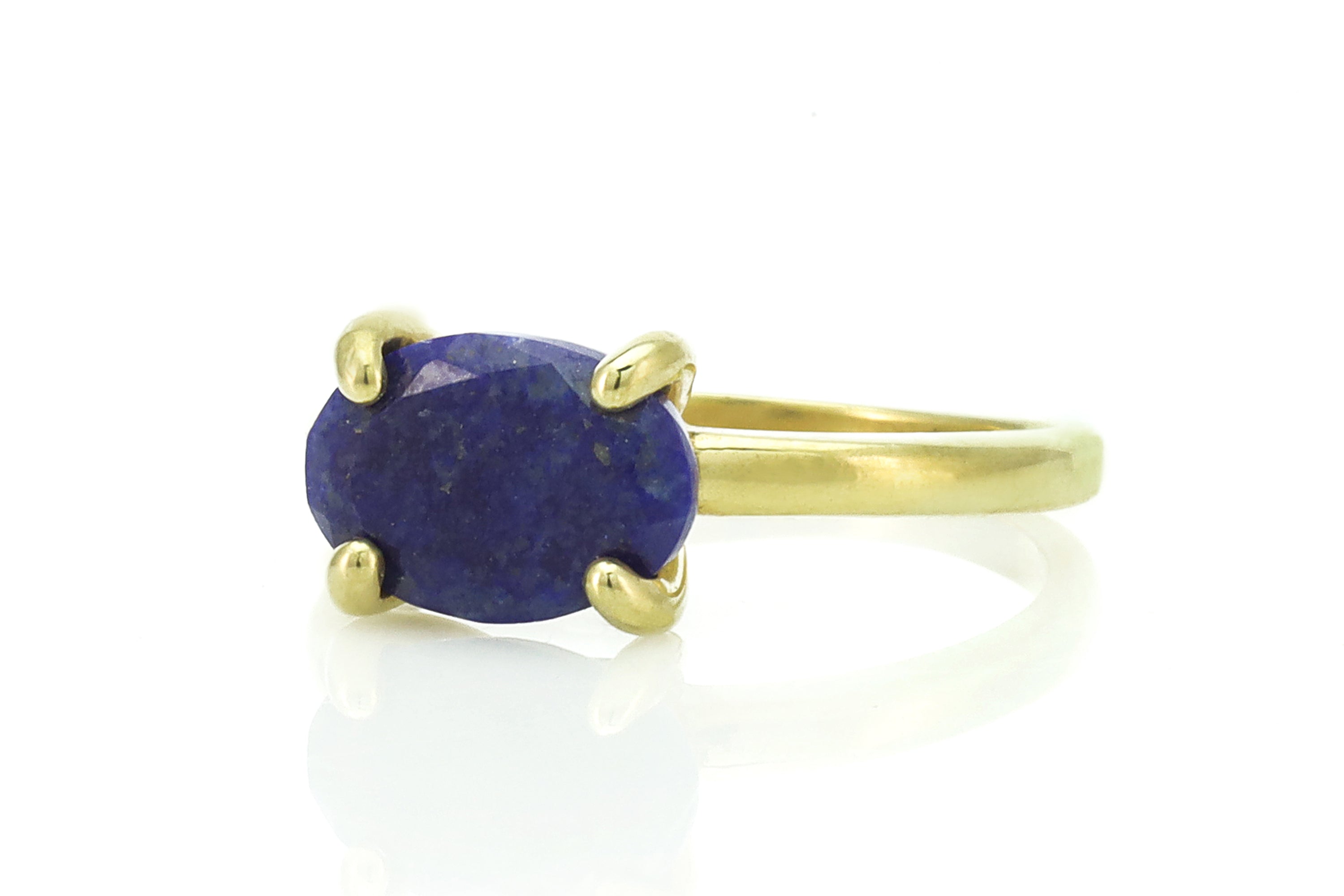 Handmade 18k Gold Lapis Lazuli Ring Rings Anemone Unique