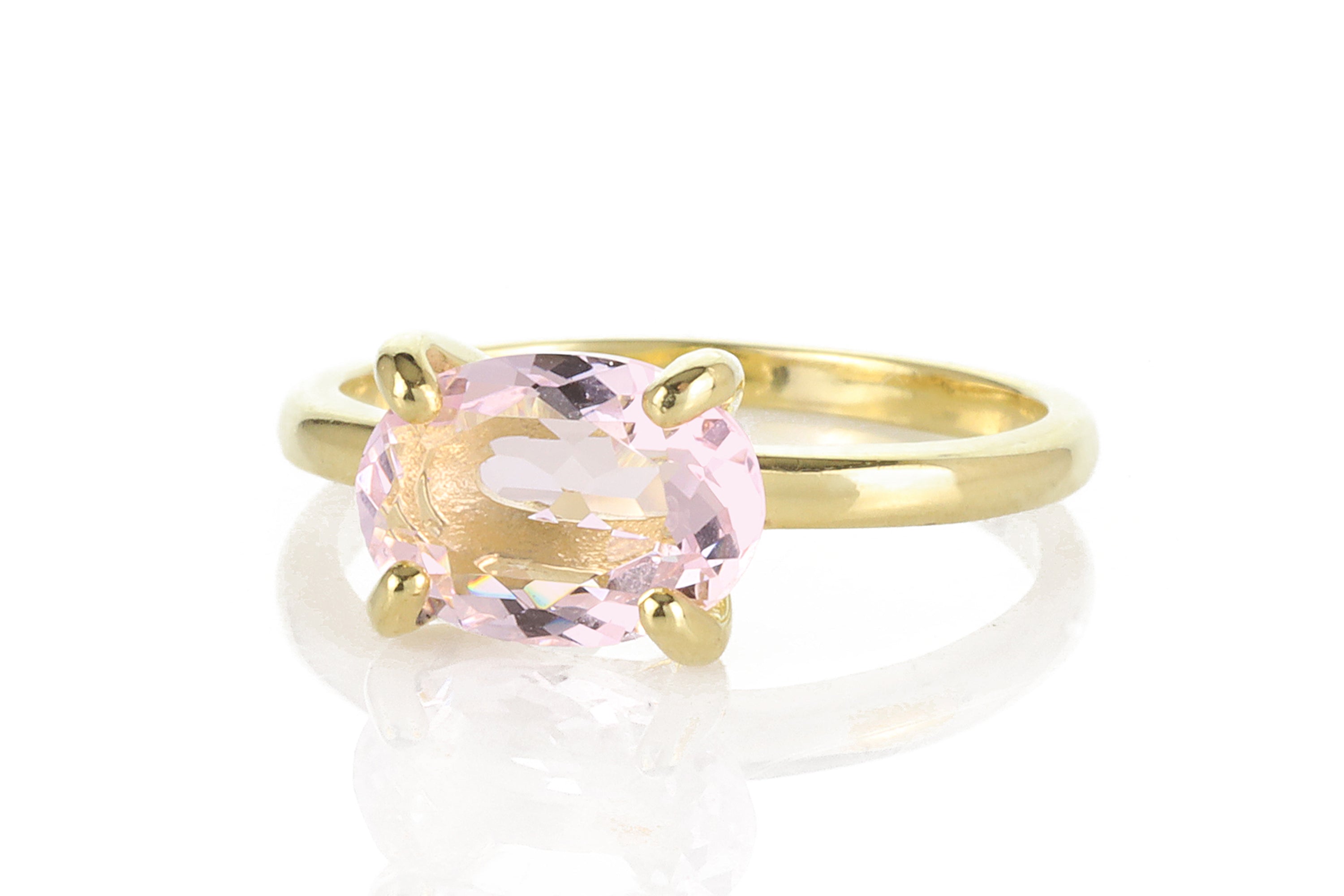 Rose Quartz Ring 14K Gold Band Rings Anemone Unique