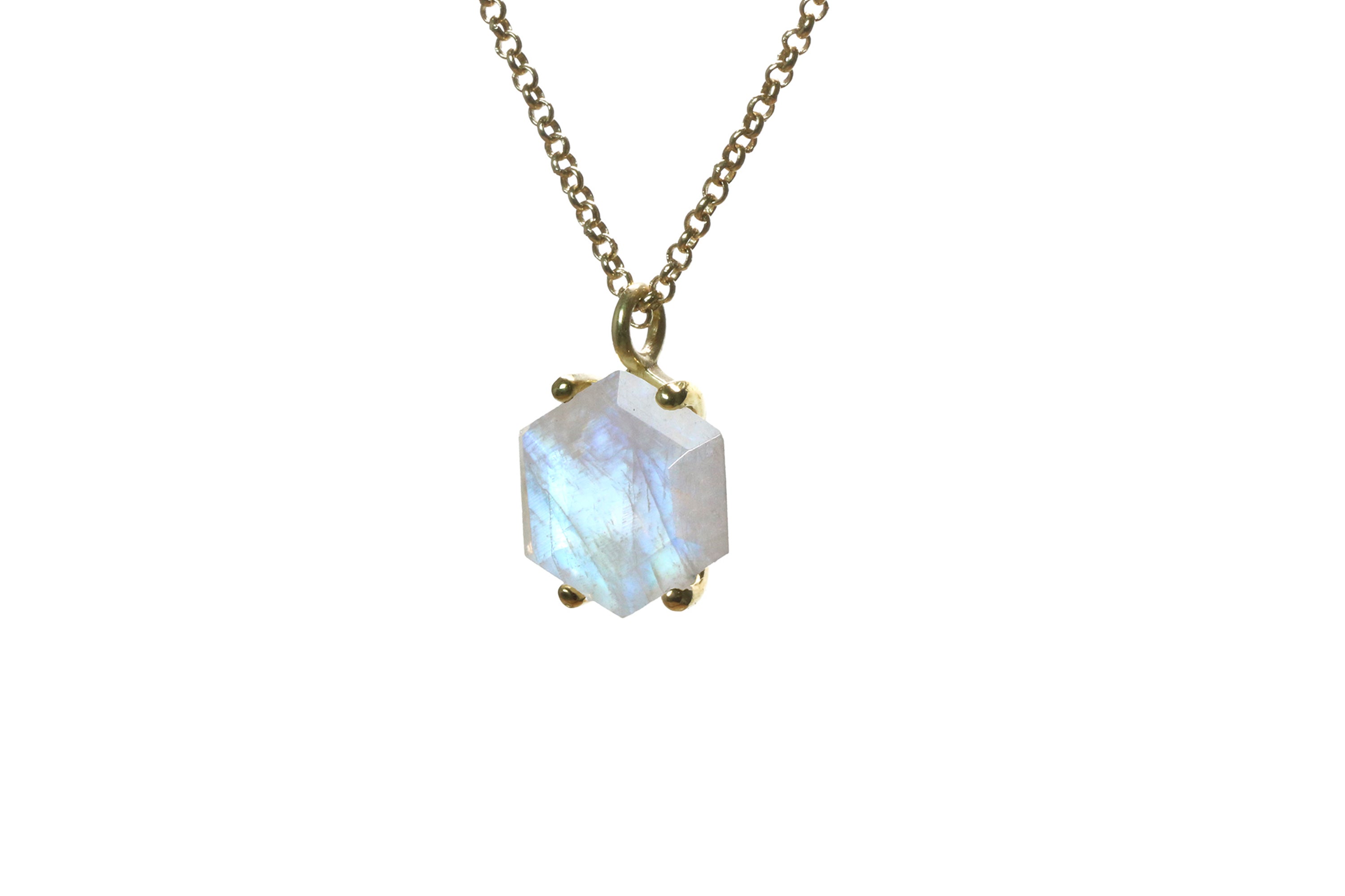 Elegant Moonstone Necklace in 14k Gold necklaces Anemone Unique