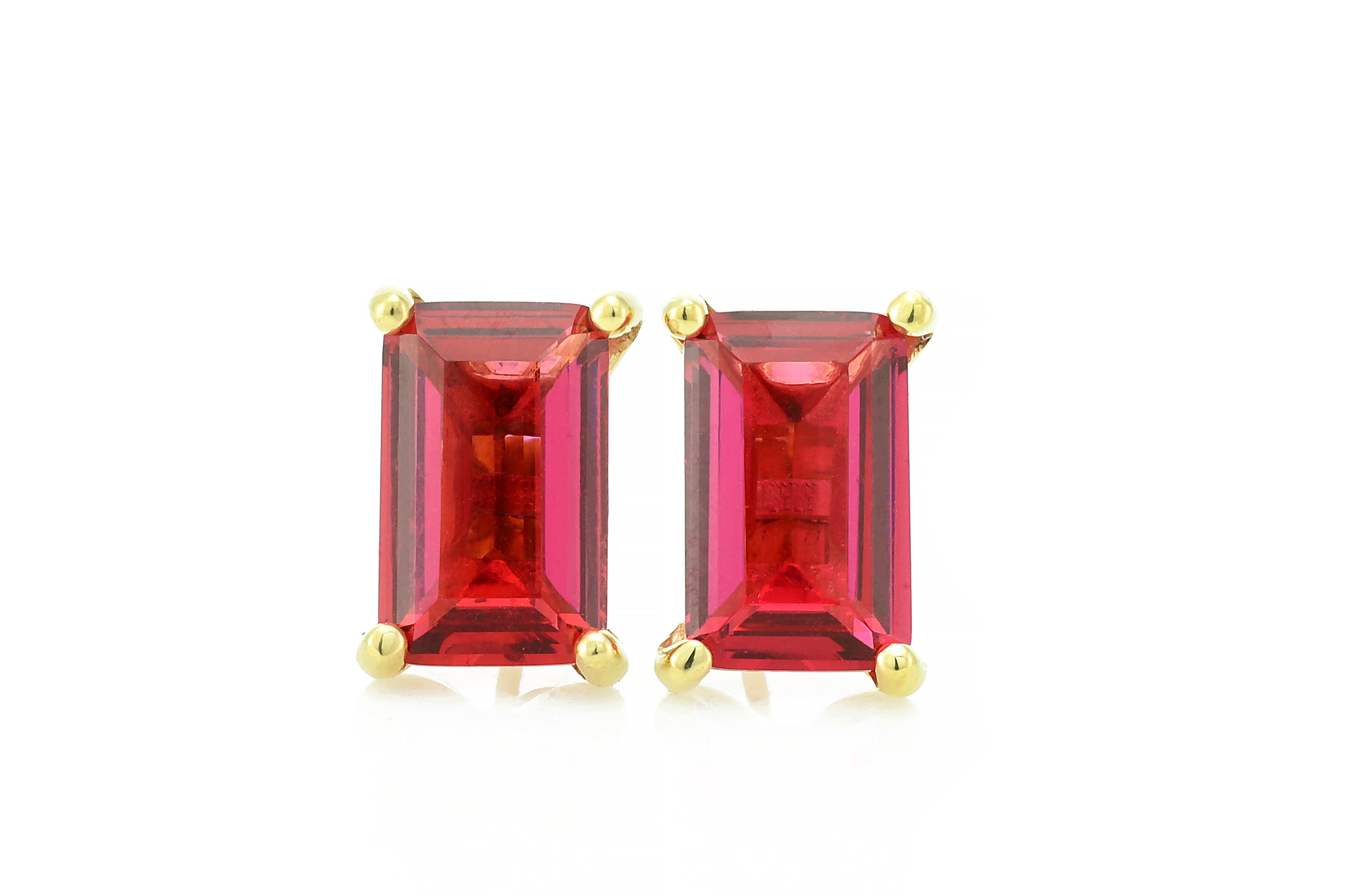 Tourmaline Rectangle Gold Stud Earrings Earrings Anemone Unique