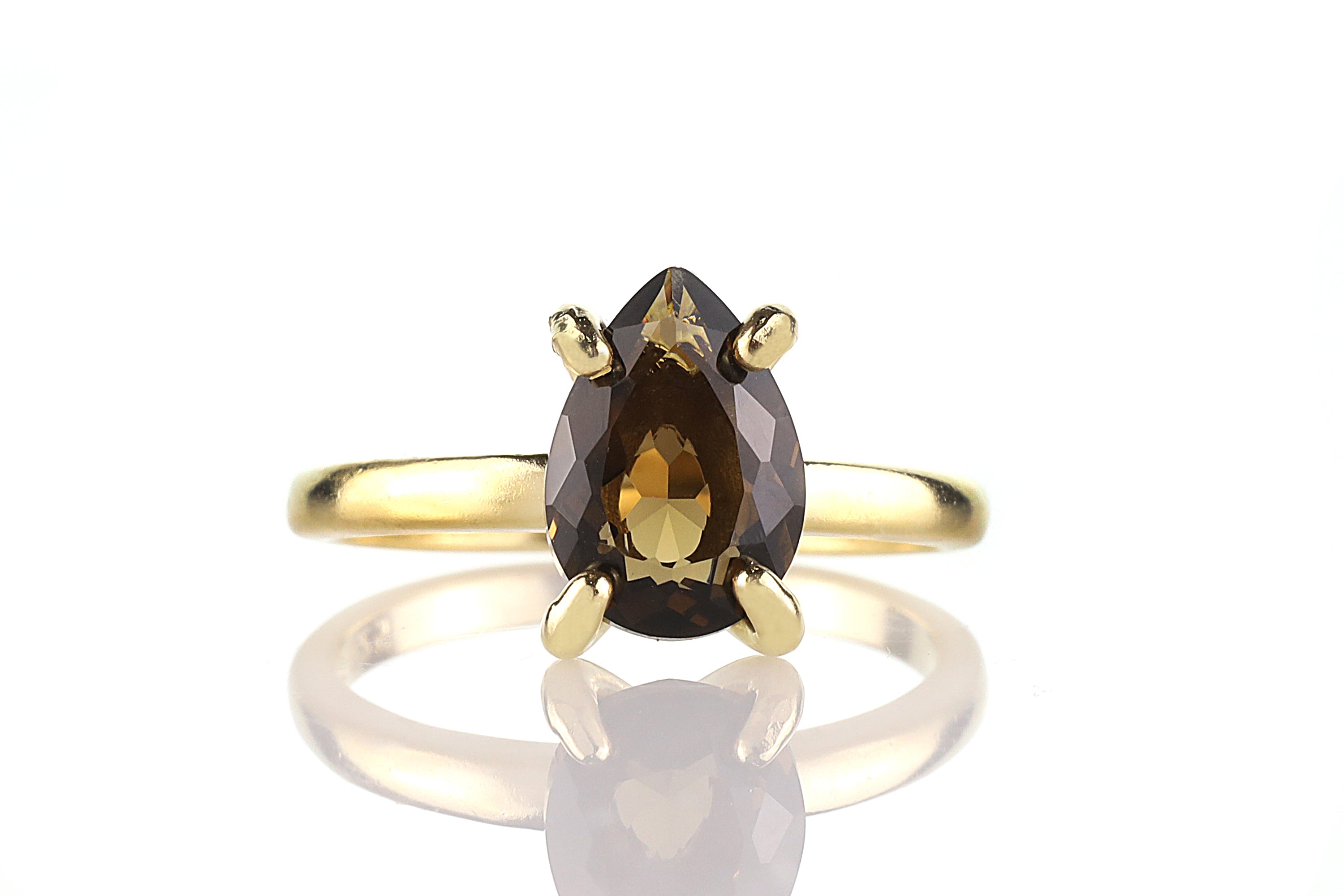 Elegant Smoky Quartz Ring in Gold Rings Anemone Unique