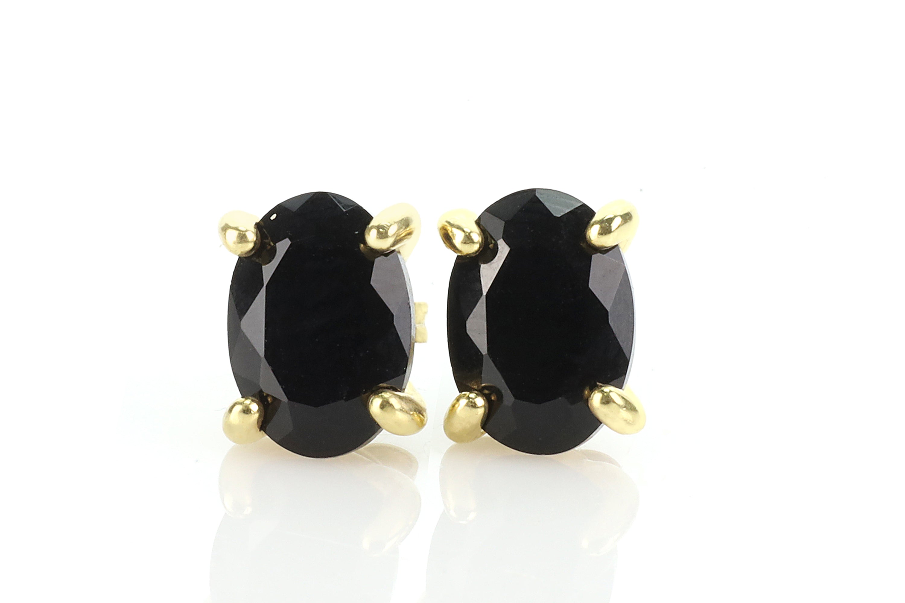 Sophisticated Oval Onyx Sterling Silver Stud Earrings Earrings Anemone Unique