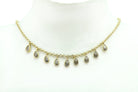 Gold Pear Cubic Zirconia Charms Necklace necklaces Anemone Unique