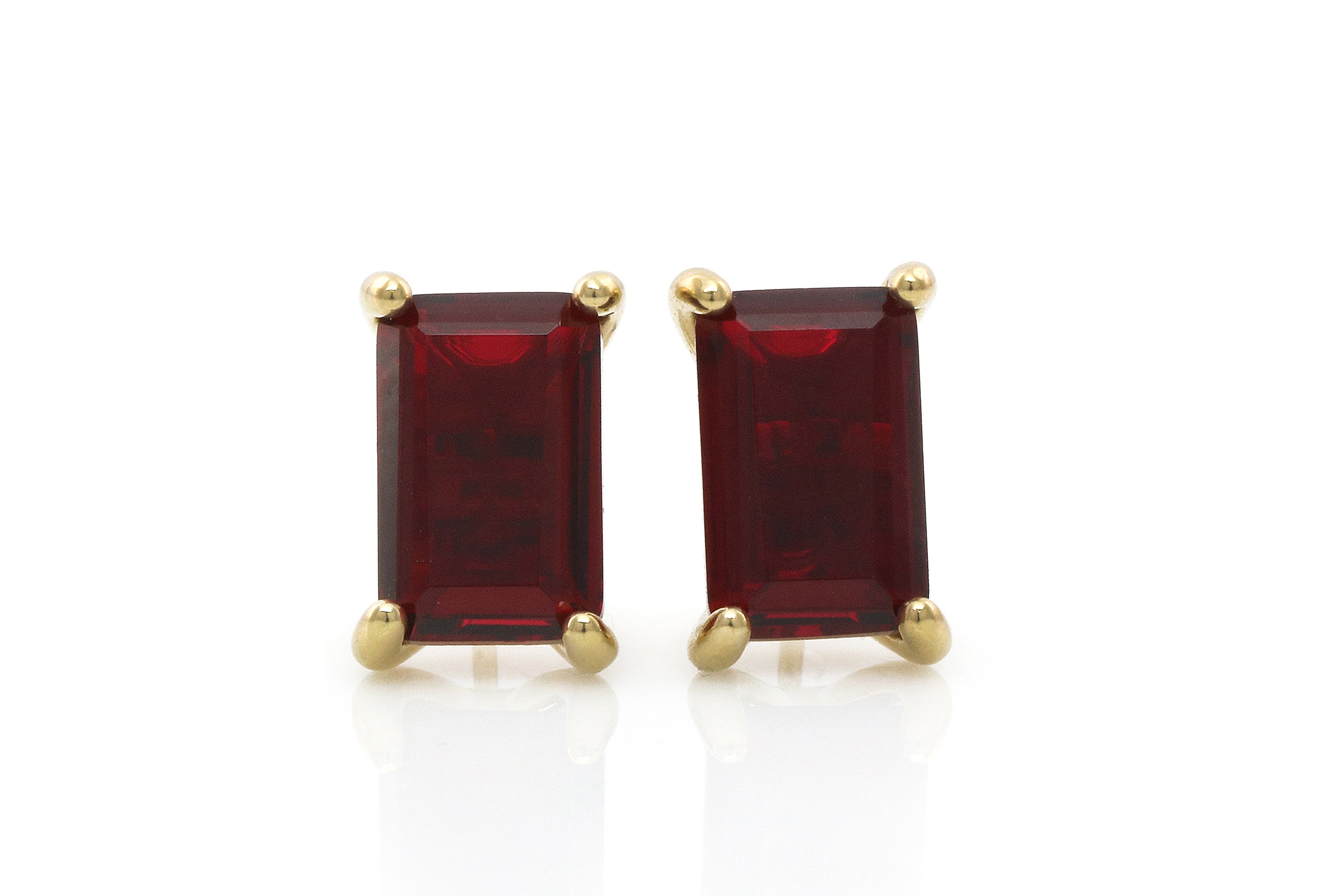 Garnet Gold Stud Earrings Earrings Anemone Unique