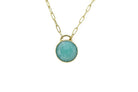 Purse Inspired Blue Amazonite Bezel Set Gold Pendant necklaces Anemone Limited