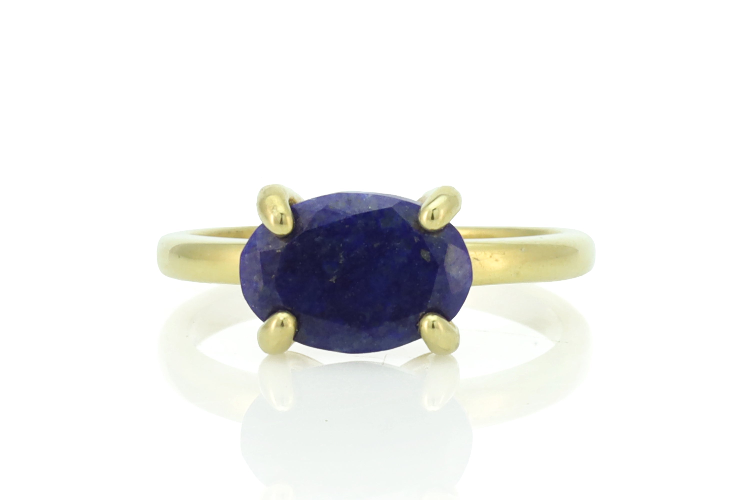 Handmade 18k Gold Lapis Lazuli Ring Rings Anemone Unique