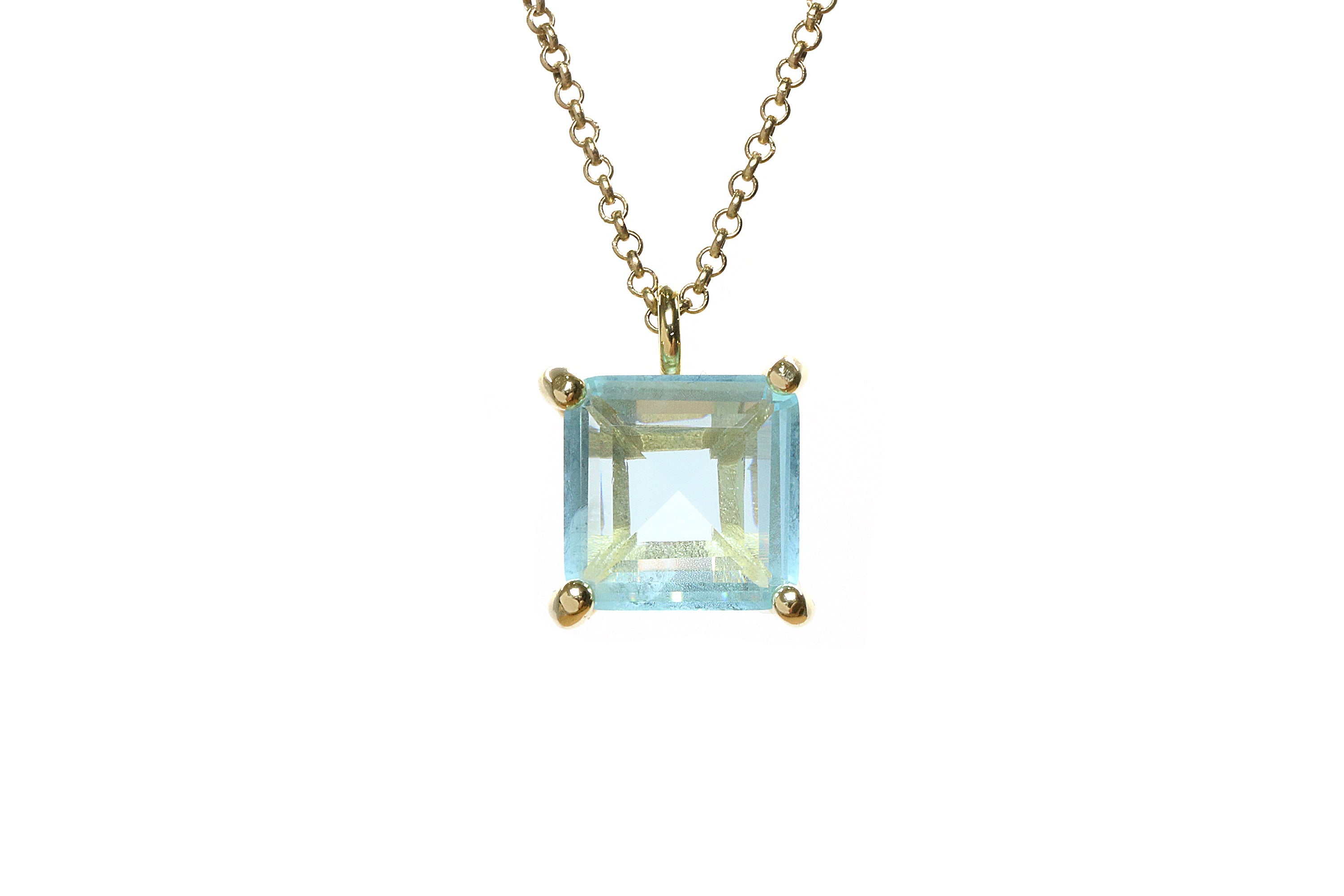 Sparkly Gold Blue Topaz Necklace necklaces Anemone Unique