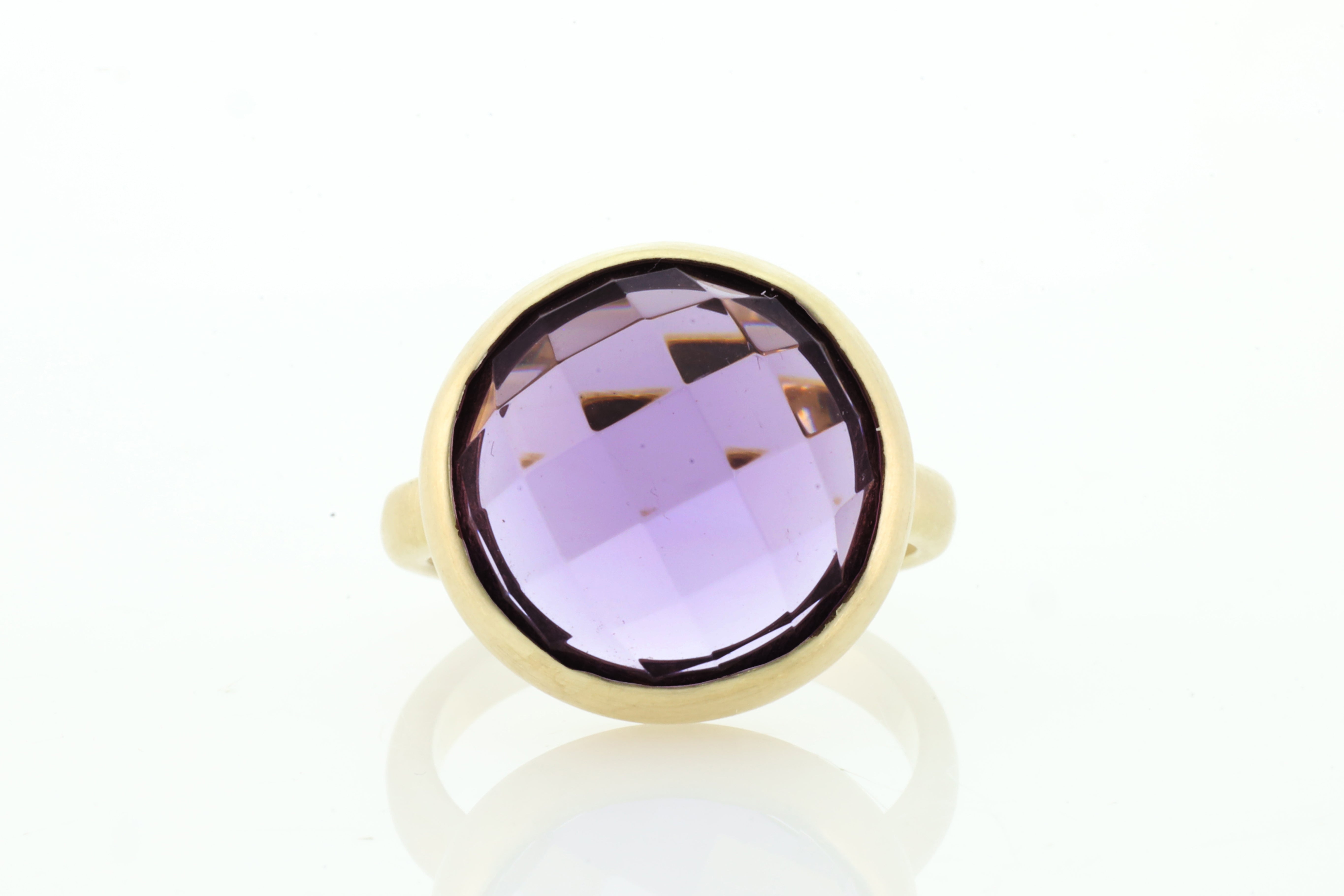 Amethyst Bezel Set Gold Gemstone Ring Rings Anemone Limited