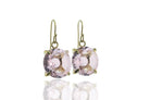 Dangling Rose Quartz Stone Gold Earrings Earrings Anemone Jewelry