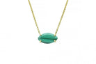 Horizontal Setting Malachite Gold Pendant Necklace necklaces Anemone Jewelry