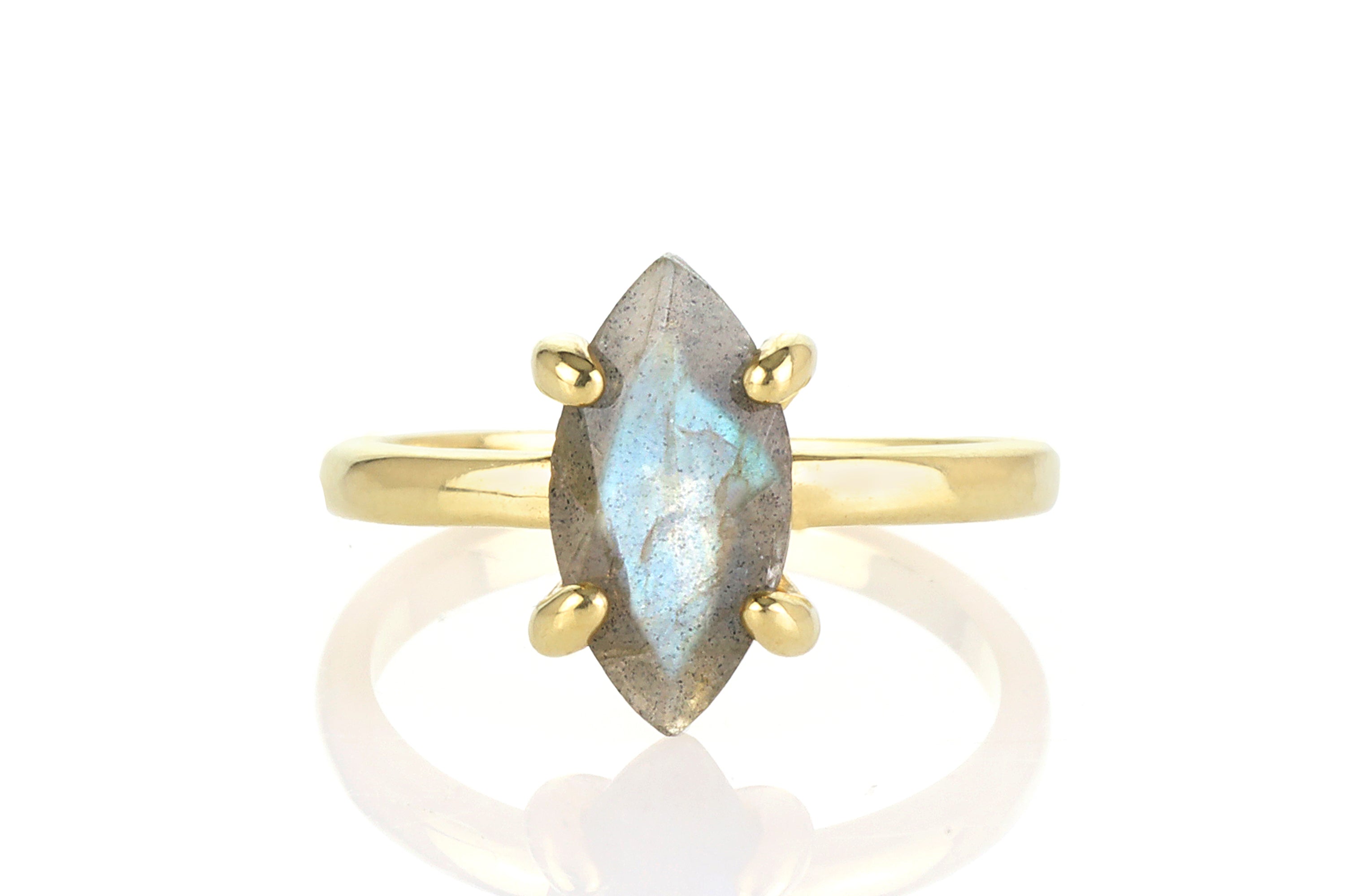 Marquise Labradorite Gold Engagement Ring Rings Anemone Unique