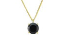 Natural Round Cut Black Onyx Gold Necklace necklaces Anemone Unique