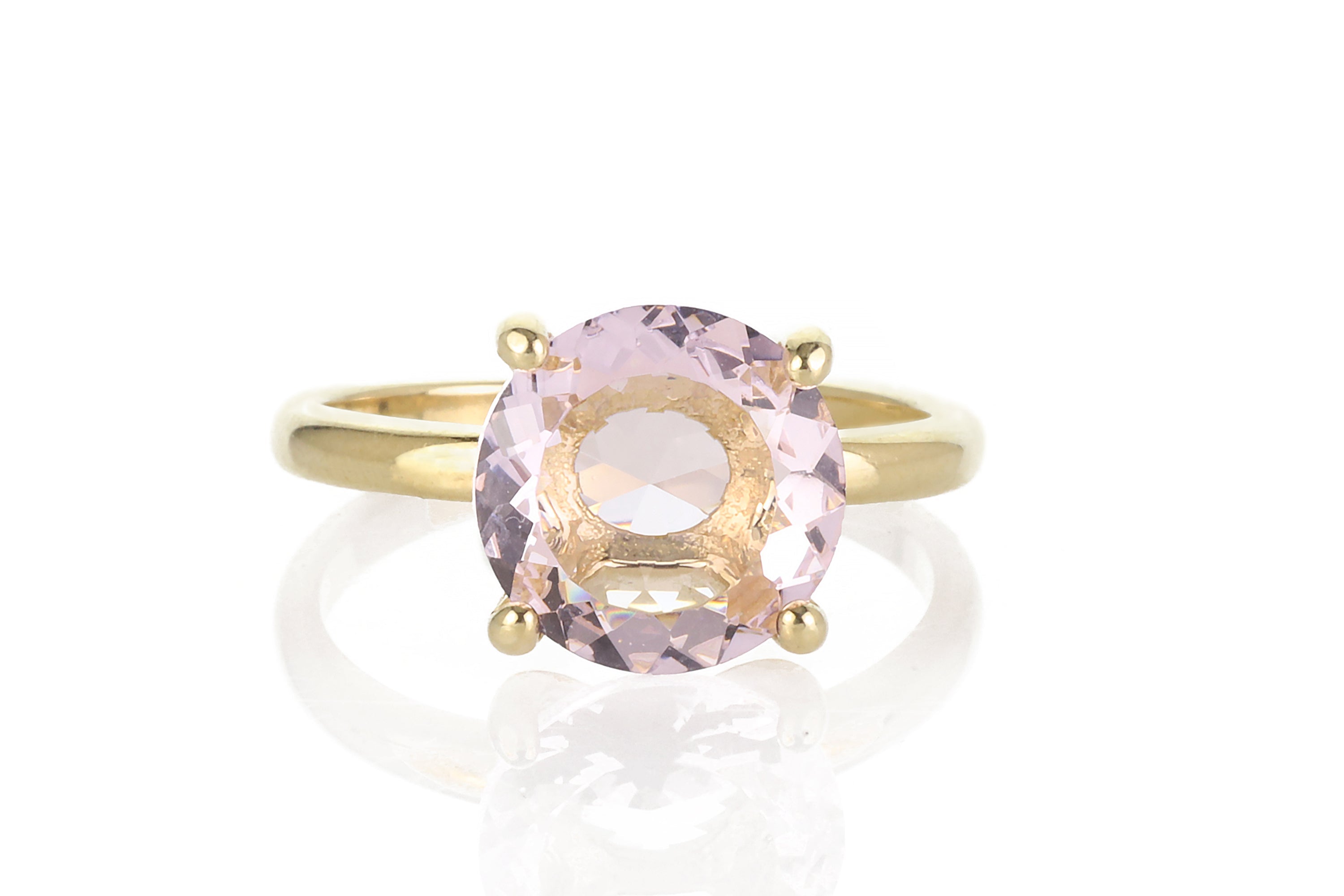 Unique Rose Quartz in 14k Gold Rings Anemone Unique