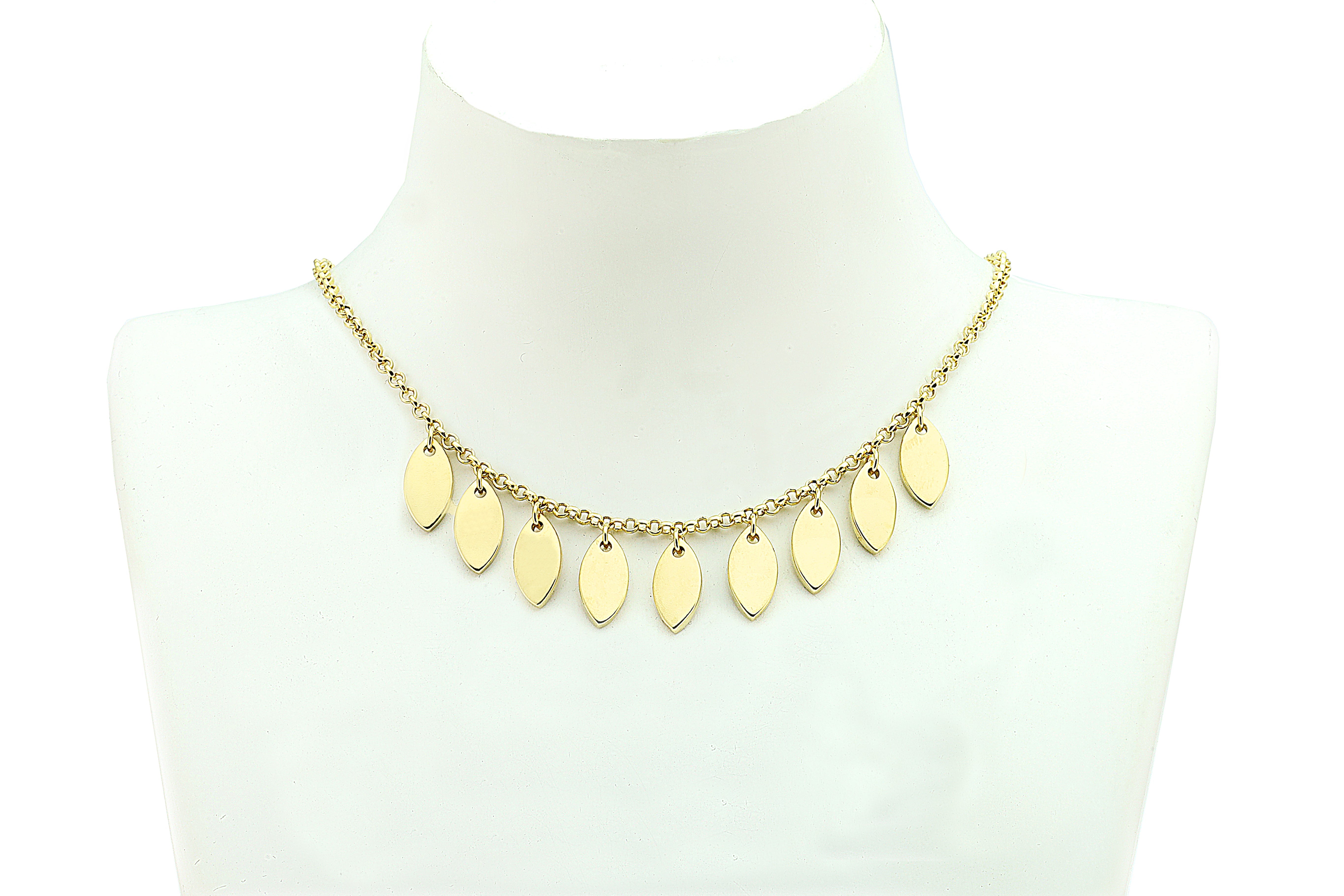 Gold Geometric Marquise Cut Charms Necklace necklaces Anemone Jewelry