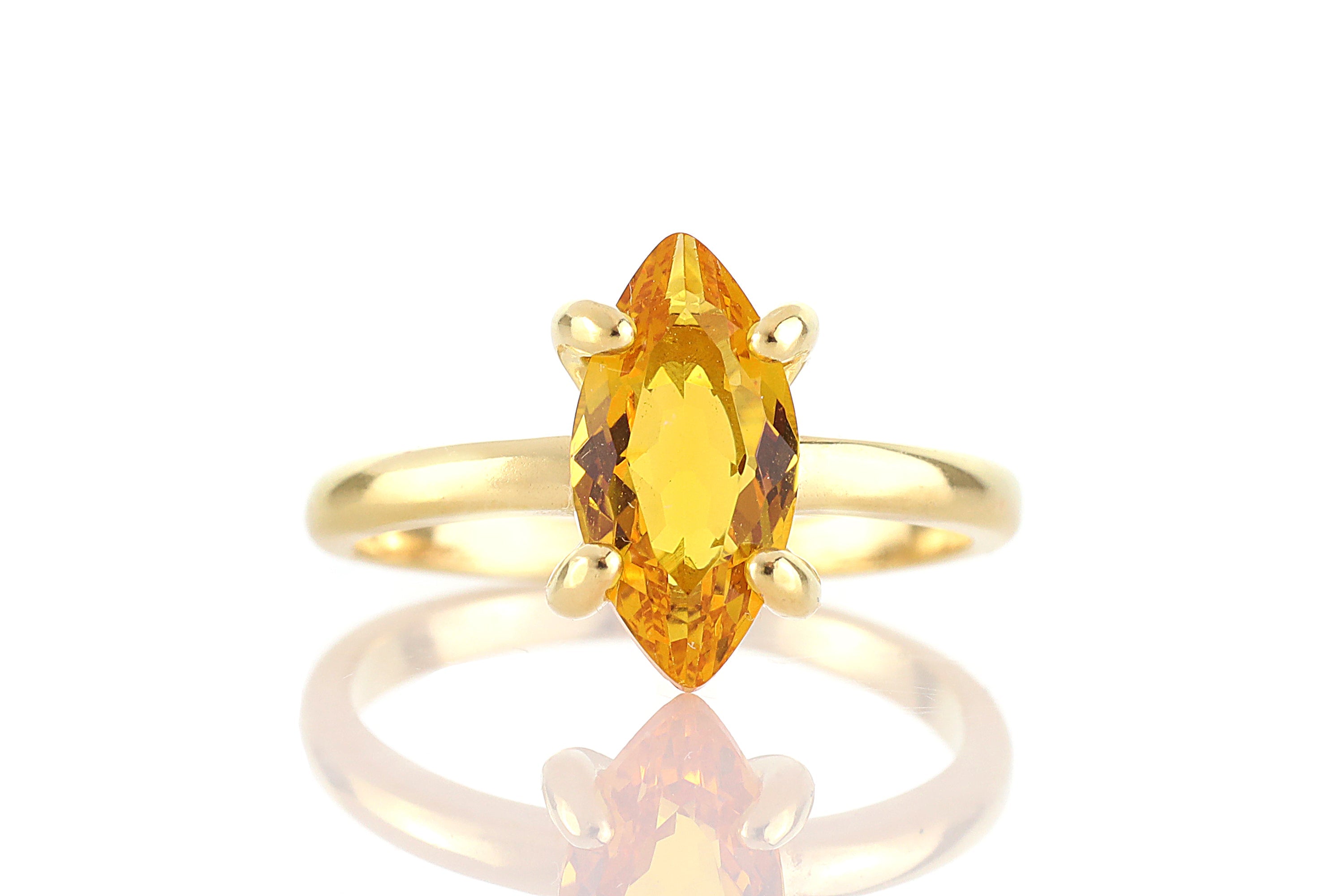 Marquise Citrine Ring in 14k Rose Gold Rings Anemone Unique