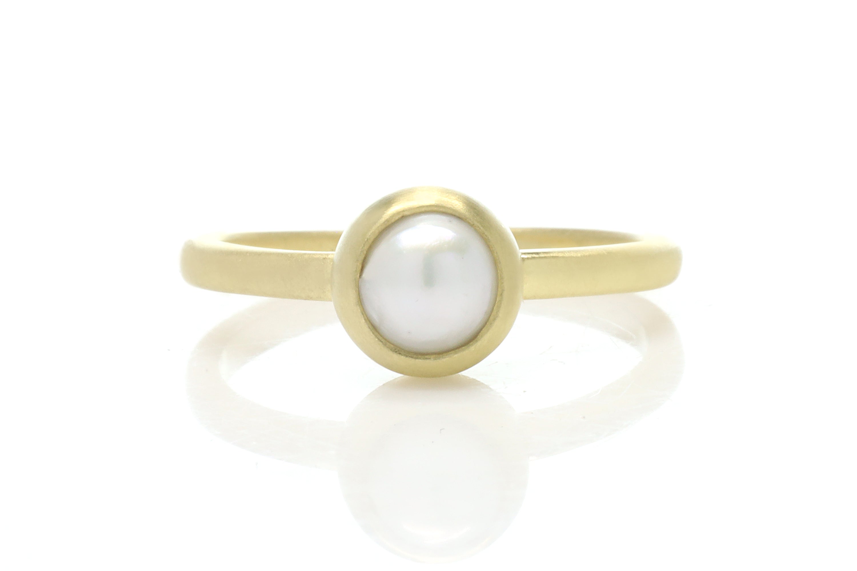 Freshwater Pearl Bezel Set Gold Filled Ring Rings Anemone Limited