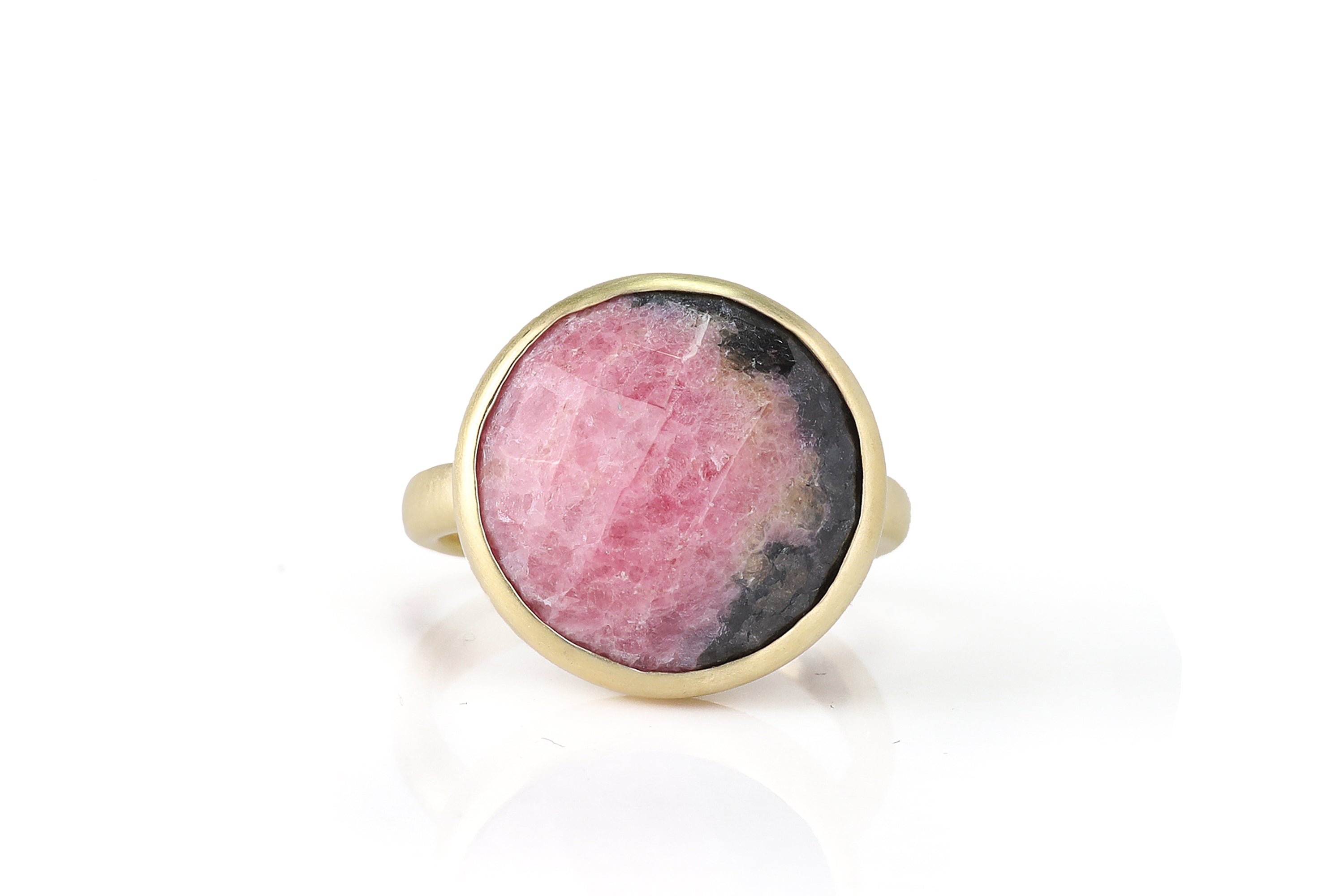 Brushed Gold Rhodonite Ring Rings Anemone Limited