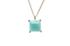 Square Amazonite Necklace in Gold necklaces Anemone Unique