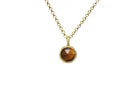 Round Bezel Set Tiger Eye Pendant Necklace in Gold necklaces Anemone Limited
