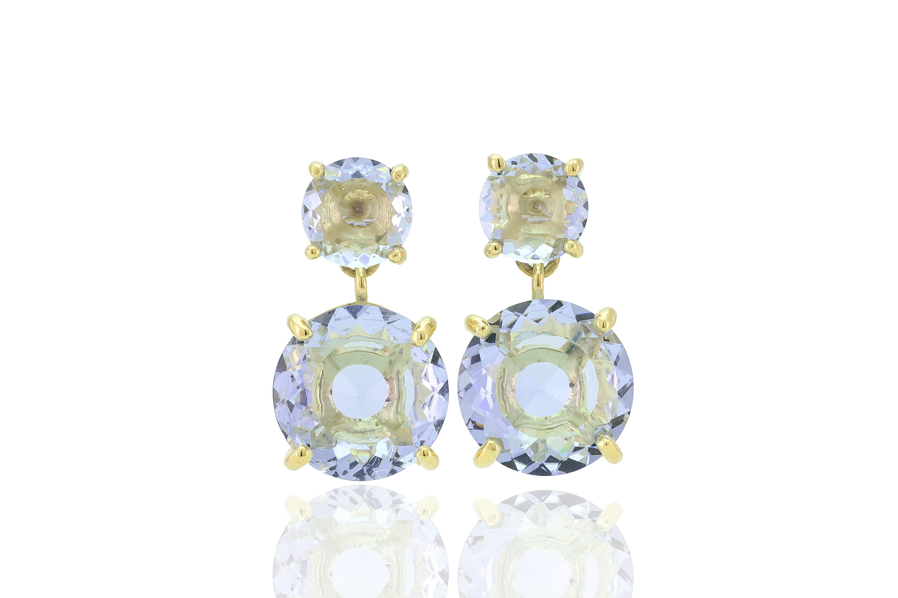 Tanzanite Multi-Stone Dangle Gold Earrings Earrings Anemone Jewelry