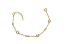 Minimalist Gold Chain Bracelet with Cubic Zirconia Charms Bracelets Anemone Unique
